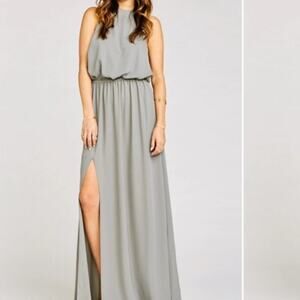 Show Me Your MUMU Heather Halter Dress, Soft Gray